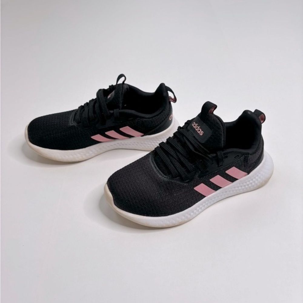 ADIDAS Kid size 11 Running Shoes Black And Pink